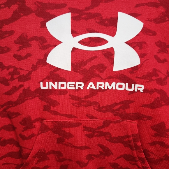 Under Armour Red Camouflage Sweatshirt Hoodie With Black Sweatpants - Picture 3 of 6
